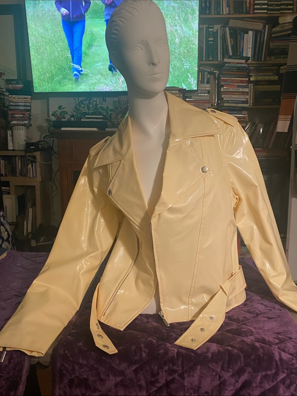 Classic Women's Hot Kiss Vinyl Moto Jacket Very Very Vintage ~ Large